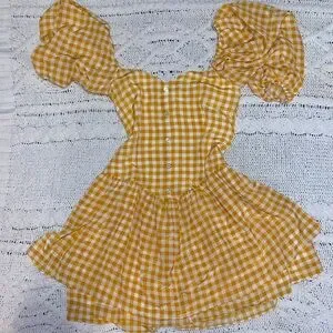 caroline constas brown gingham dress Brown Gingham Heidi Midi Dress main image 1